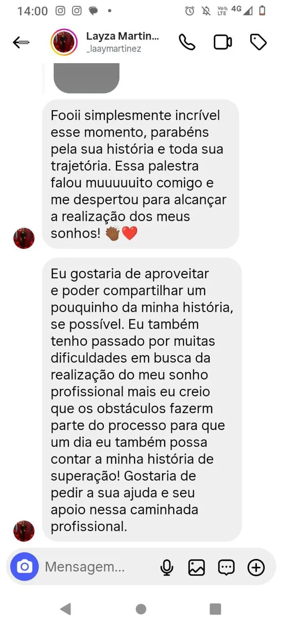 Depoimento de aluna da Lua Glow