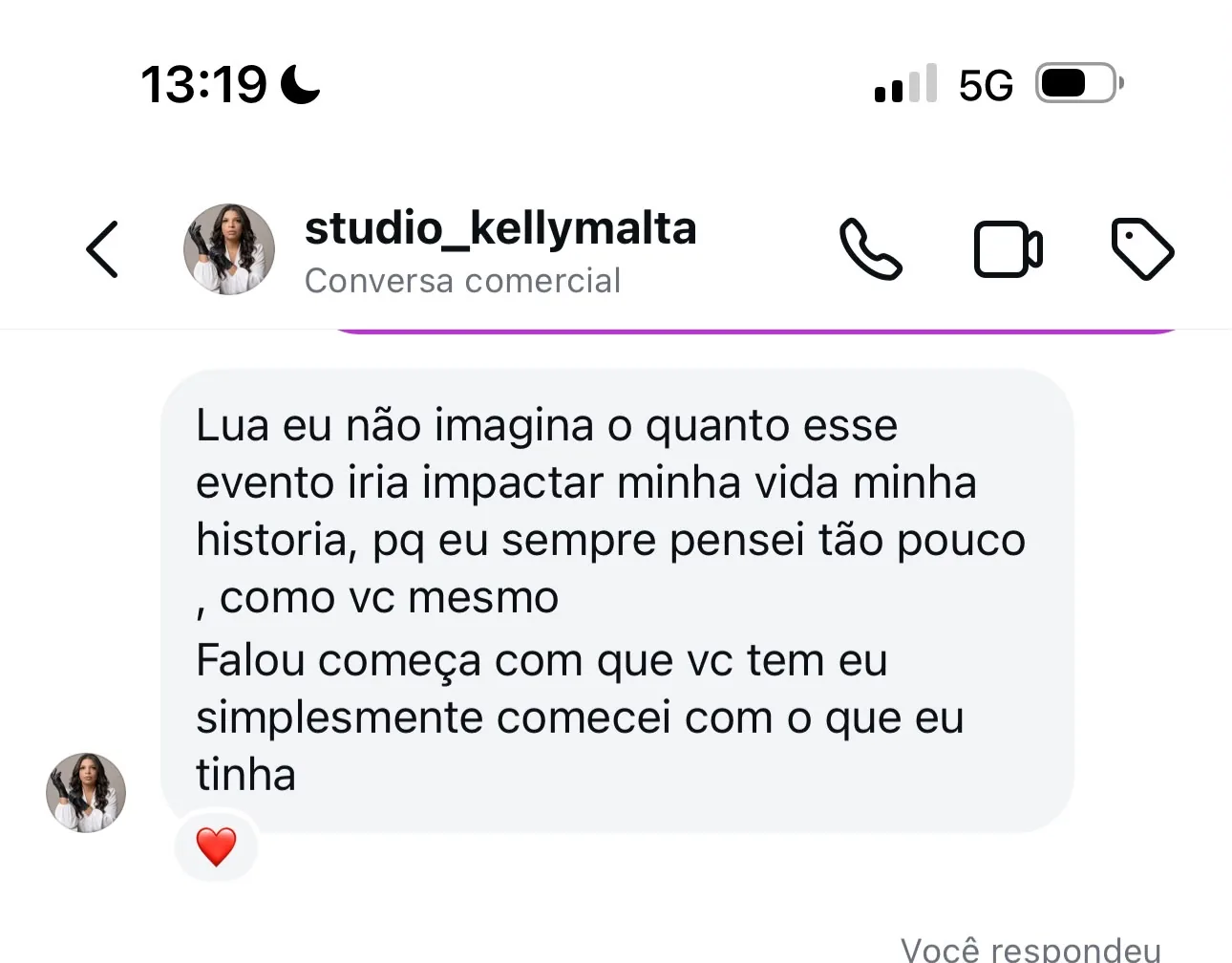 Depoimento de aluna da Lua Glow