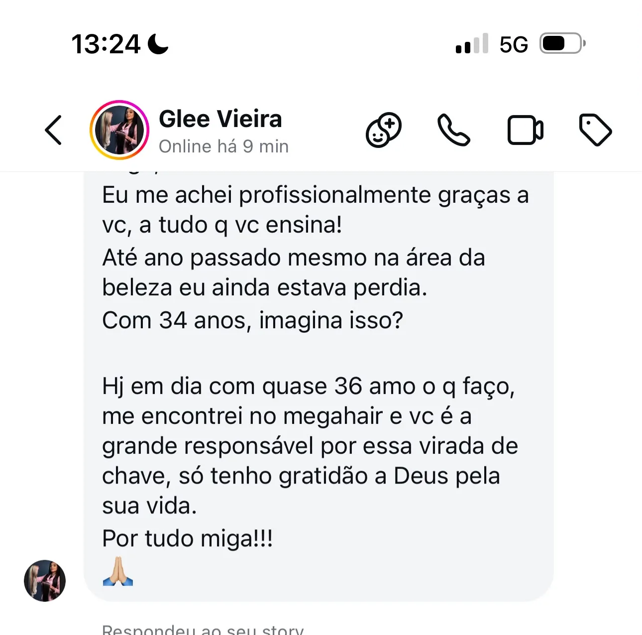 Depoimento de aluna da Lua Glow